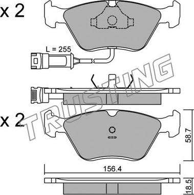 Trusting 214.1 - Kit de plaquettes de frein, frein à disque cwaw.fr