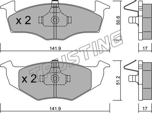 Trusting 215.0 - Kit de plaquettes de frein, frein à disque cwaw.fr