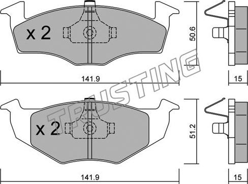 Trusting 215.2 - Kit de plaquettes de frein, frein à disque cwaw.fr