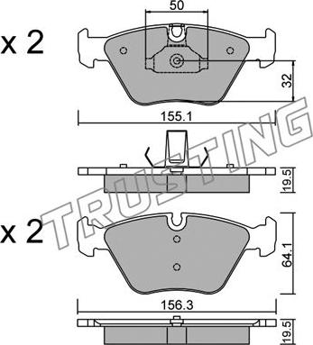 Trusting 216.5 - Kit de plaquettes de frein, frein à disque cwaw.fr