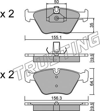 Trusting 216.0 - Kit de plaquettes de frein, frein à disque cwaw.fr