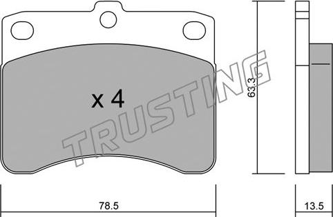 Trusting 210.0 - Kit de plaquettes de frein, frein à disque cwaw.fr