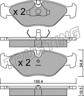 Trusting 218.0 - Kit de plaquettes de frein, frein à disque cwaw.fr