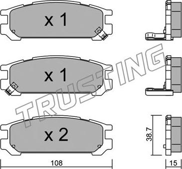 Trusting 213.0 - Kit de plaquettes de frein, frein à disque cwaw.fr