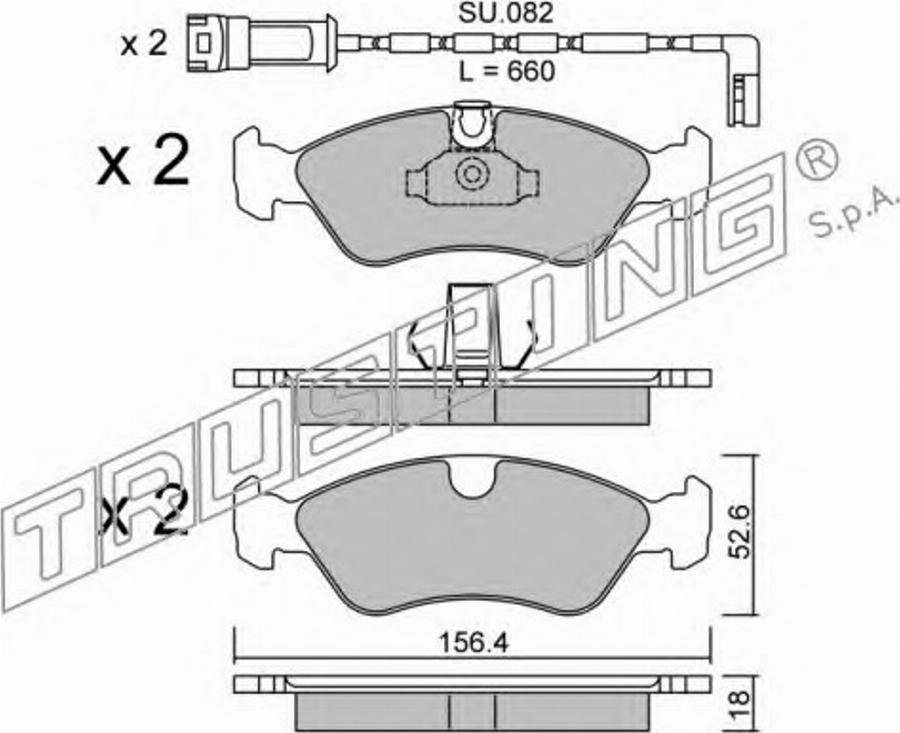 Trusting 217.1W - Kit de plaquettes de frein, frein à disque cwaw.fr