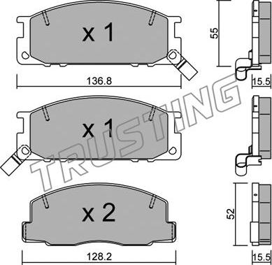 Trusting 289.0 - Kit de plaquettes de frein, frein à disque cwaw.fr