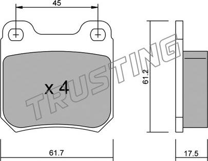 Trusting 284.1 - Kit de plaquettes de frein, frein à disque cwaw.fr