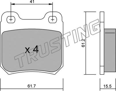 Trusting 285.0 - Kit de plaquettes de frein, frein à disque cwaw.fr