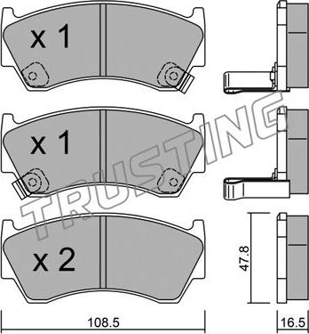 Trusting 286.0 - Kit de plaquettes de frein, frein à disque cwaw.fr