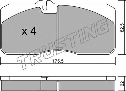 Trusting 280.0 - Kit de plaquettes de frein, frein à disque cwaw.fr