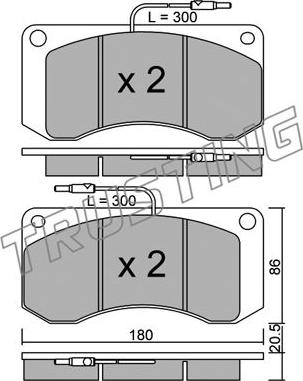 Trusting 281.0 - Kit de plaquettes de frein, frein à disque cwaw.fr