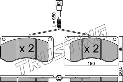 Trusting 281.1 - Kit de plaquettes de frein, frein à disque cwaw.fr