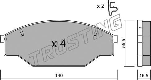 Trusting 236.0 - Kit de plaquettes de frein, frein à disque cwaw.fr