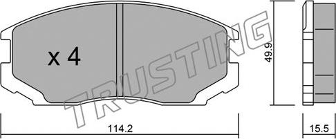 Trusting 230.0 - Kit de plaquettes de frein, frein à disque cwaw.fr