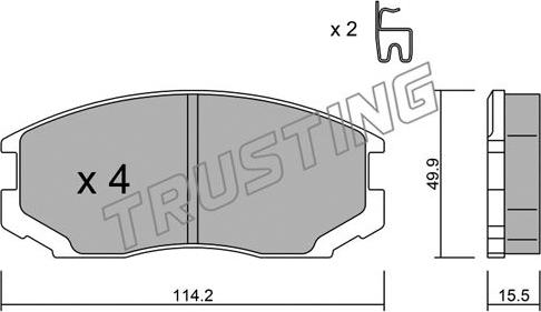 Trusting 230.1 - Kit de plaquettes de frein, frein à disque cwaw.fr