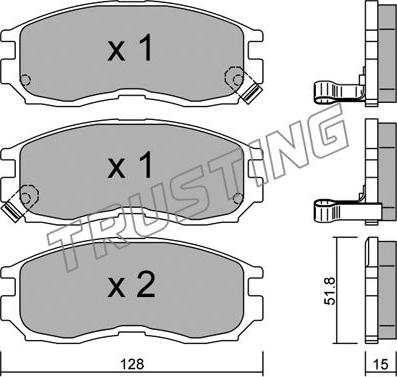 Trusting 233.0 - Kit de plaquettes de frein, frein à disque cwaw.fr