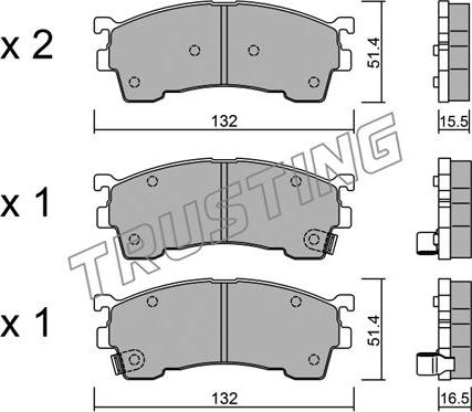 Trusting 232.1 - Kit de plaquettes de frein, frein à disque cwaw.fr