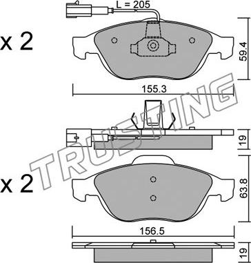 Trusting 229.0 - Kit de plaquettes de frein, frein à disque cwaw.fr