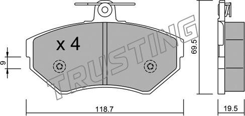 Trusting 224.0 - Kit de plaquettes de frein, frein à disque cwaw.fr