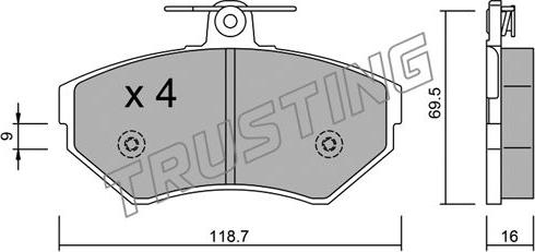 Trusting 224.1 - Kit de plaquettes de frein, frein à disque cwaw.fr