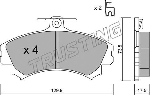 Trusting 225.1 - Kit de plaquettes de frein, frein à disque cwaw.fr