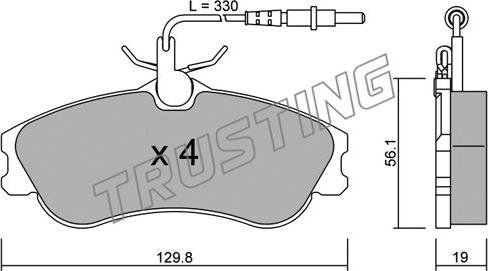 Trusting 226.0 - Kit de plaquettes de frein, frein à disque cwaw.fr