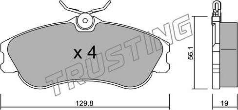 Trusting 226.1 - Kit de plaquettes de frein, frein à disque cwaw.fr