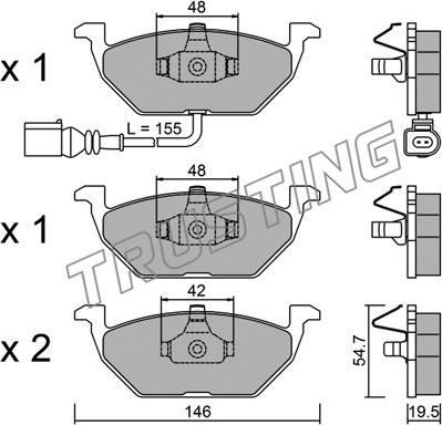 Trusting 220.2 - Kit de plaquettes de frein, frein à disque cwaw.fr