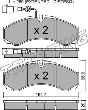 Trusting 221.9 - Kit de plaquettes de frein, frein à disque cwaw.fr