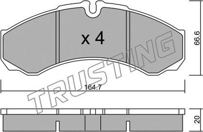 Trusting 221.6 - Kit de plaquettes de frein, frein à disque cwaw.fr