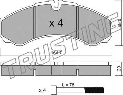 Trusting 221.1 - Kit de plaquettes de frein, frein à disque cwaw.fr