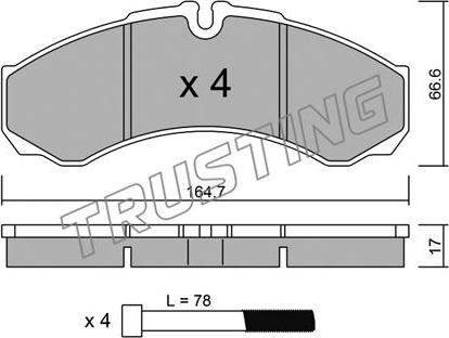 Trusting 221.3 - Kit de plaquettes de frein, frein à disque cwaw.fr