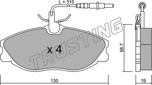 Trusting 223.0 - Kit de plaquettes de frein, frein à disque cwaw.fr