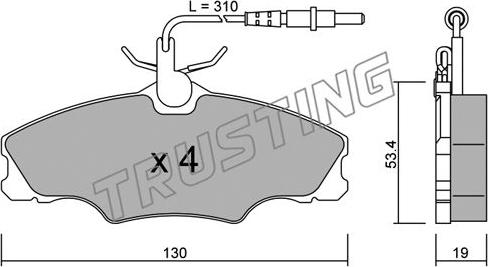 Trusting 222.0 - Kit de plaquettes de frein, frein à disque cwaw.fr