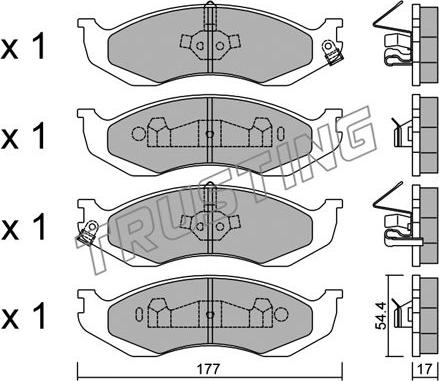 Trusting 227.1 - Kit de plaquettes de frein, frein à disque cwaw.fr