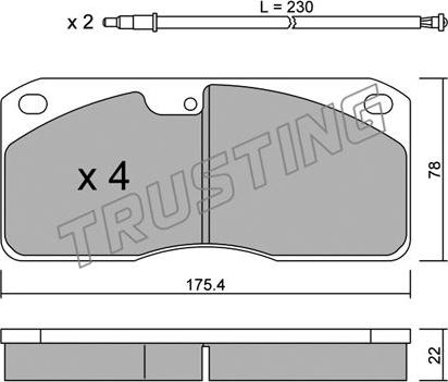 Trusting 279.0W - Kit de plaquettes de frein, frein à disque cwaw.fr