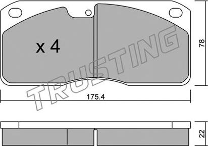 Trusting 279.0 - Kit de plaquettes de frein, frein à disque cwaw.fr