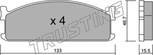 Trusting 274.0 - Kit de plaquettes de frein, frein à disque cwaw.fr