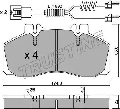 Trusting 275.0W - Kit de plaquettes de frein, frein à disque cwaw.fr