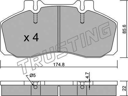 Trusting 275.0 - Kit de plaquettes de frein, frein à disque cwaw.fr