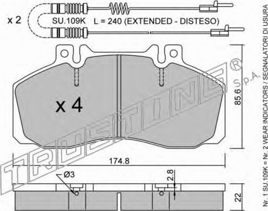 Trusting 276.0W - Kit de plaquettes de frein, frein à disque cwaw.fr