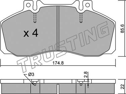 Trusting 276.0 - Kit de plaquettes de frein, frein à disque cwaw.fr