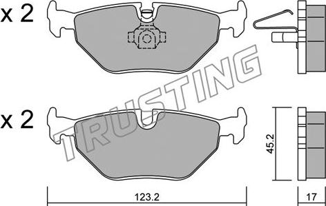 Trusting 270.0 - Kit de plaquettes de frein, frein à disque cwaw.fr