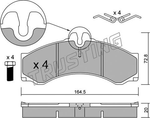 Trusting 271.0 - Kit de plaquettes de frein, frein à disque cwaw.fr