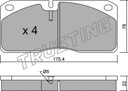 Trusting 278.0 - Kit de plaquettes de frein, frein à disque cwaw.fr