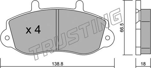 Trusting 273.0 - Kit de plaquettes de frein, frein à disque cwaw.fr