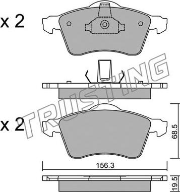 Trusting 272.0 - Kit de plaquettes de frein, frein à disque cwaw.fr