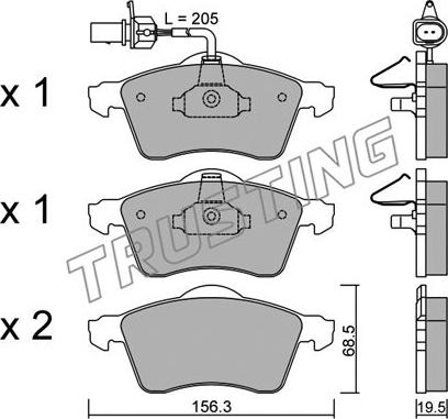 Trusting 272.1 - Kit de plaquettes de frein, frein à disque cwaw.fr