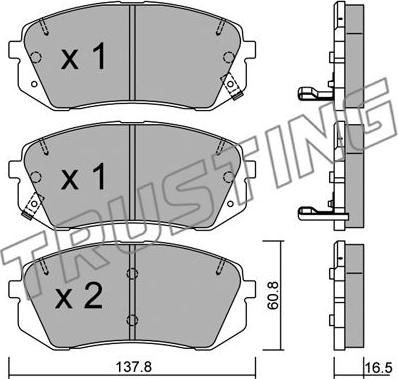 Trusting 799.0 - Kit de plaquettes de frein, frein à disque cwaw.fr