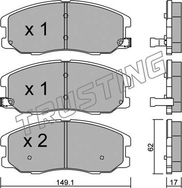 Trusting 794.0 - Kit de plaquettes de frein, frein à disque cwaw.fr